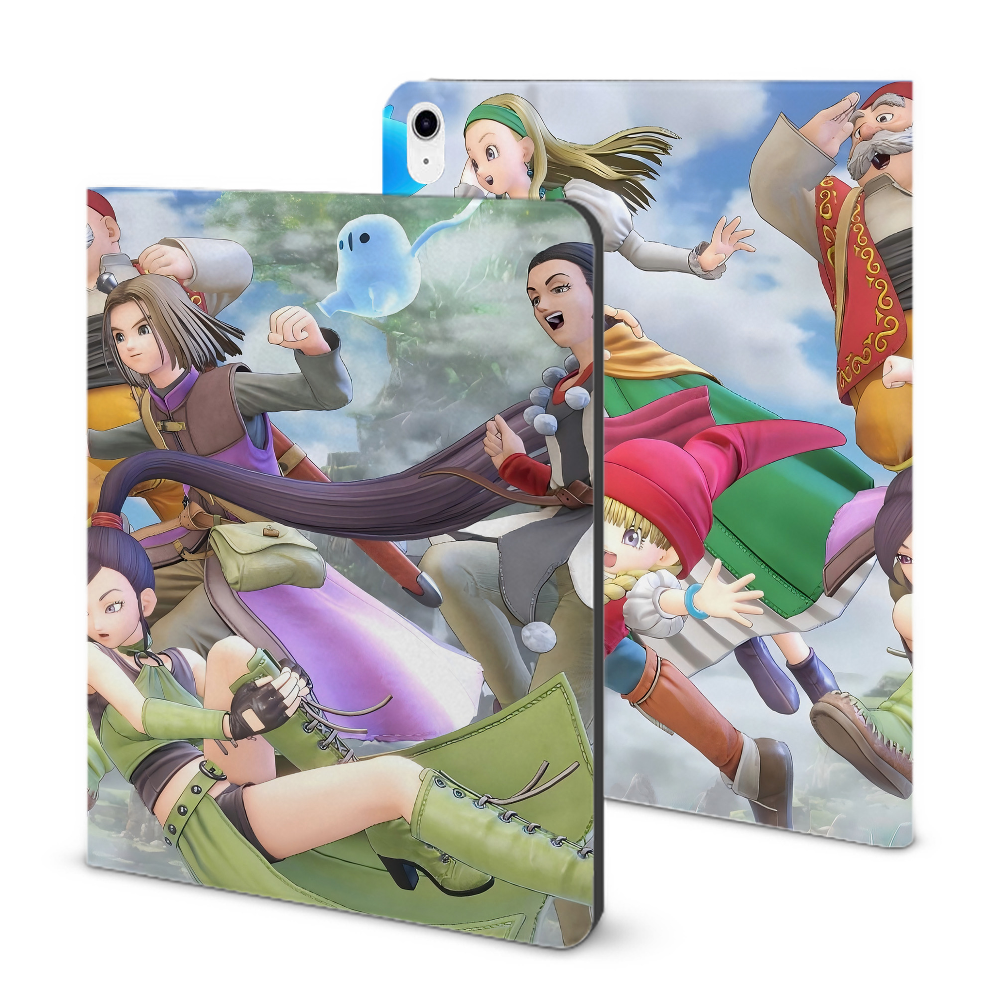（画像用） ドラゴンクエスト Doragon Kuesuto Dragon Quest IPad ケース ブック型 PUレザー TPU 耐衝撃 軽量 薄型 ペン収納なし 全面保護 IPad 各モデル対応